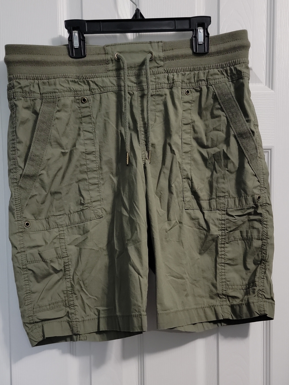 Bass Pro Natural Reflections Olive Cargo Drawstring Shorts 12